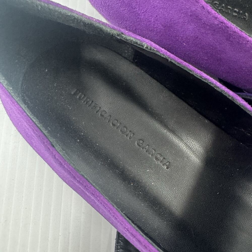 Purification Garcia Purple Metallic Buckle Point Toe Flats Shoes Womens Size 9.5 - Picture 9 of 12